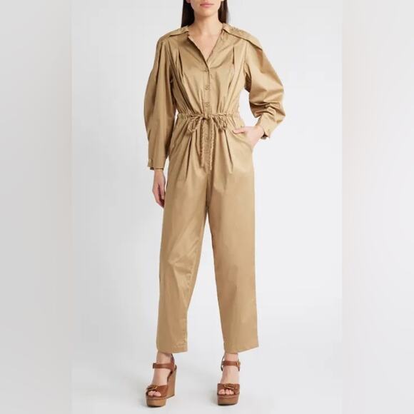 Farm Rio Brown Raglan Sleeve Jumpsuit XL - Picture 7 of 9